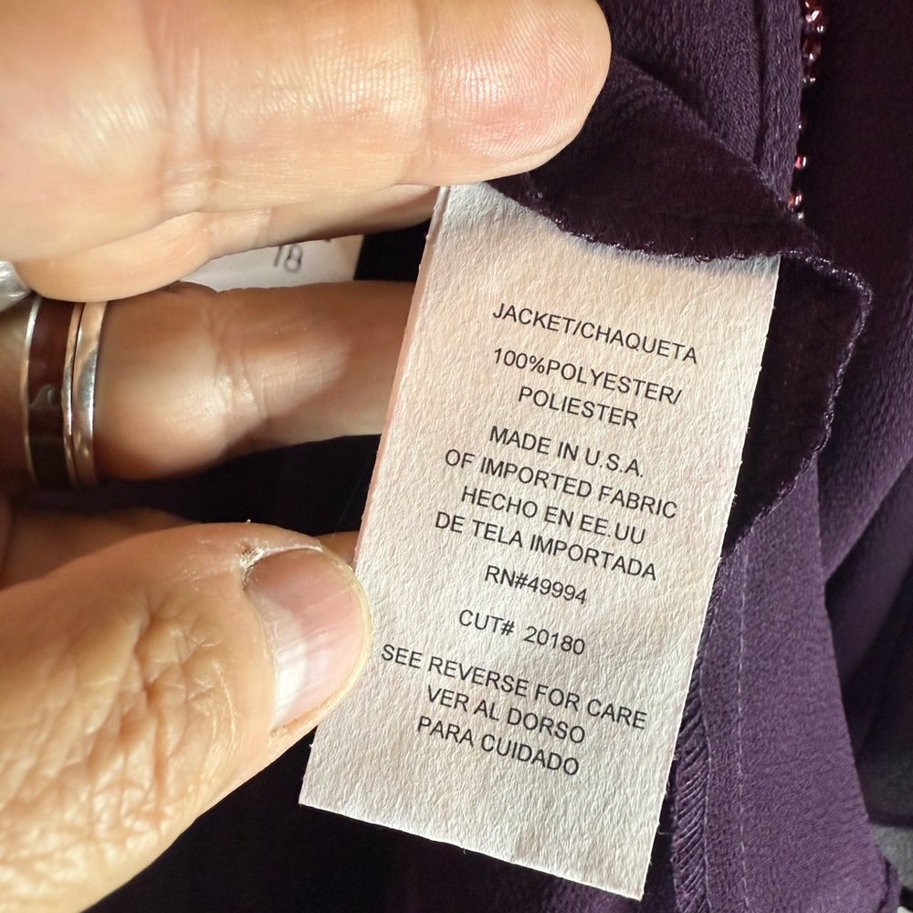 R&M Richards Plum Chiffon Maxi Dress with Beaded Detail - Picture 13 of 16